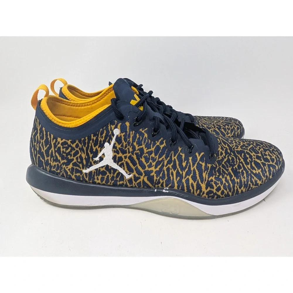 Nike Air Jordan Trainer 1 Low Michigan Wolverines Navy Maize Men's Shoes Size 12
